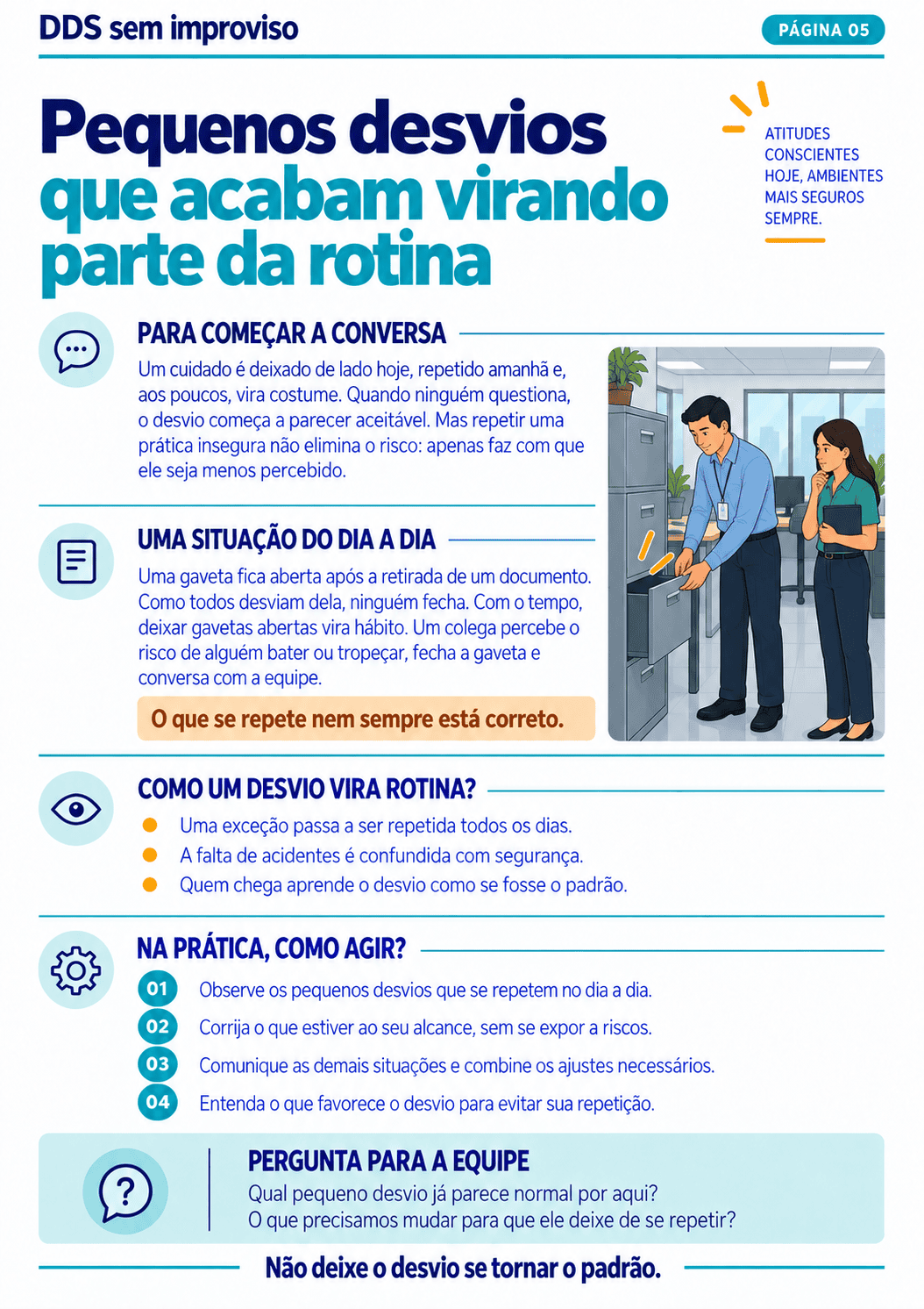 Amostra do DDS sobre pequenos desvios na rotina